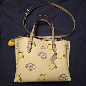 Coach Mollie Tote Bag 25 with Lemon Print